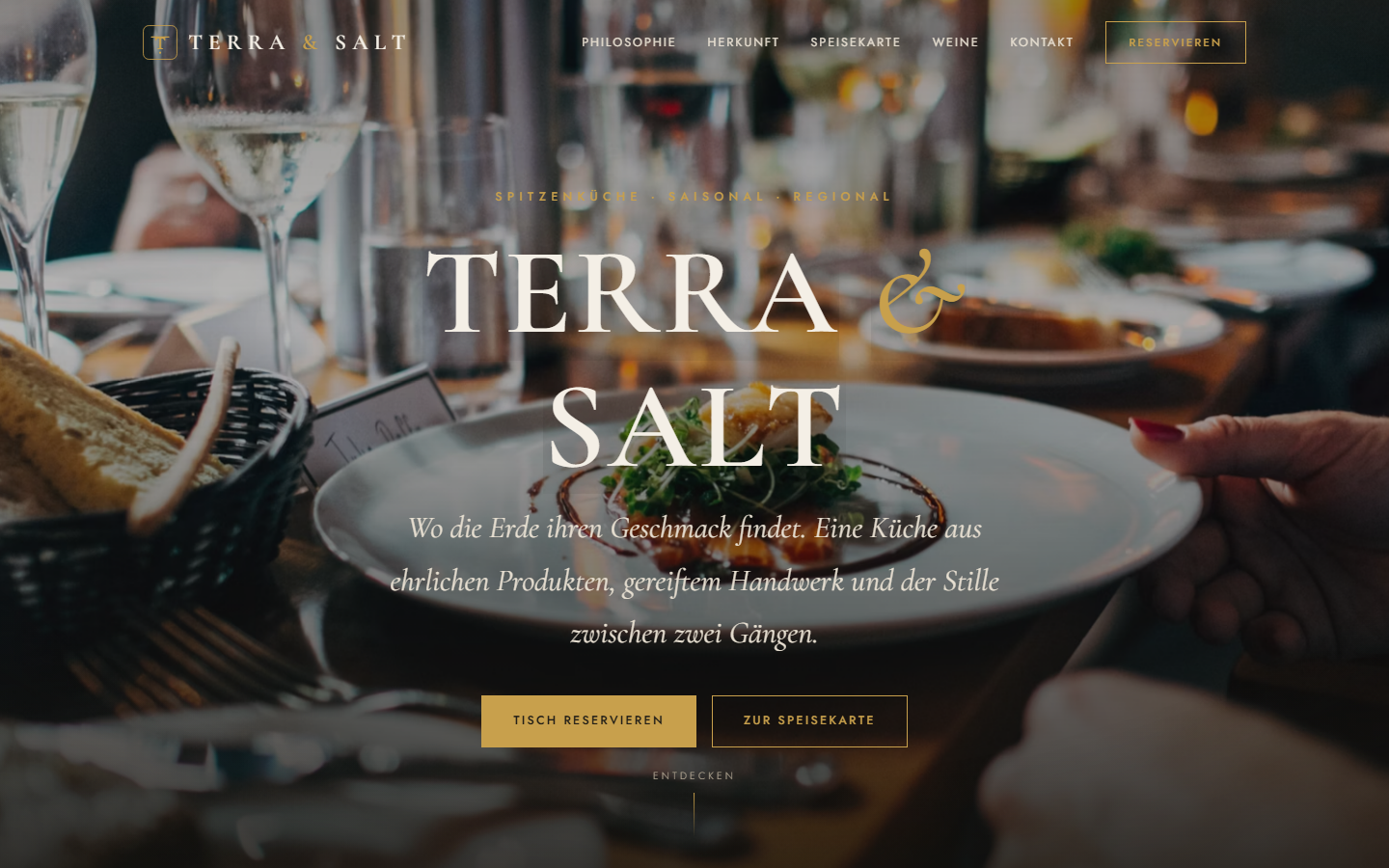 Vorschau der Demo-Webseite TERRA & SALT — Fine Dining
