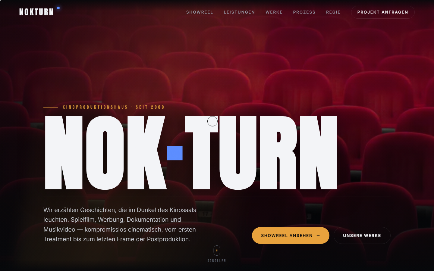 Vorschau der Demo-Webseite NOKTURN — Filmstudio