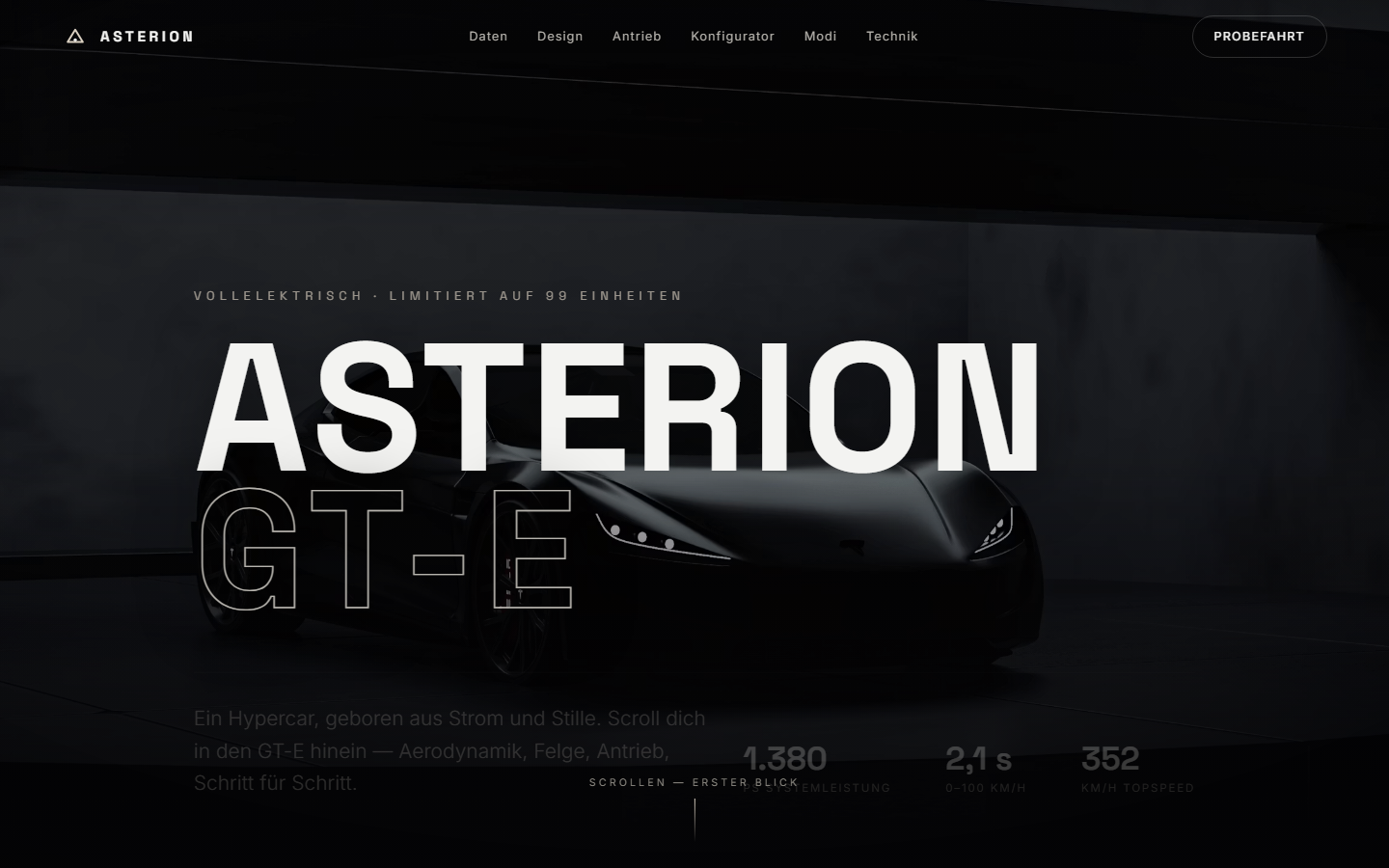 Vorschau der Demo-Webseite ASTERION — E-Mobility